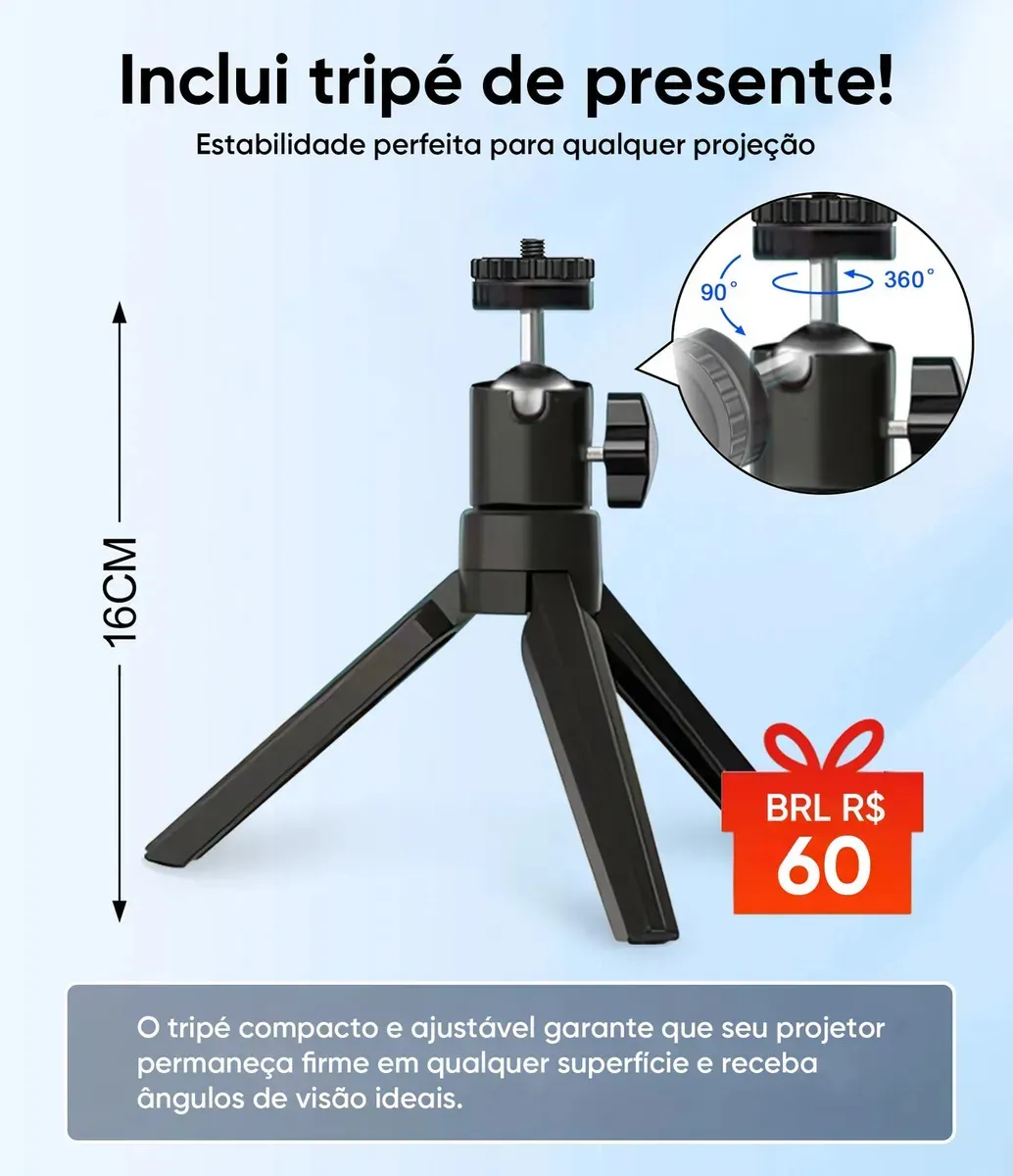 Projetor comercial Android 4k Portátil 5g Wifi Full Hd